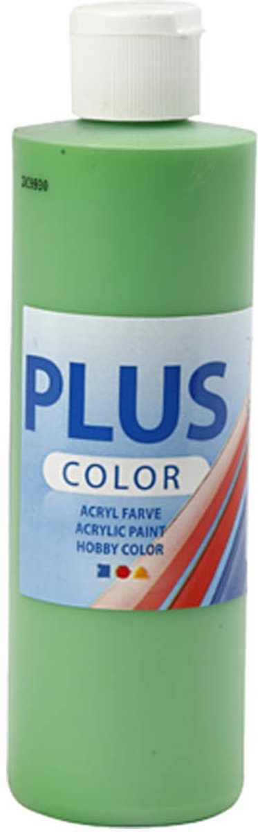 Plus Color acrylverf, bright green, 250ml [HOB-39476]